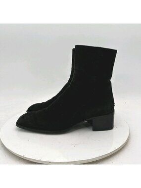 Tod's Women Size 5 Black Suede Side Zip Ankle Boot